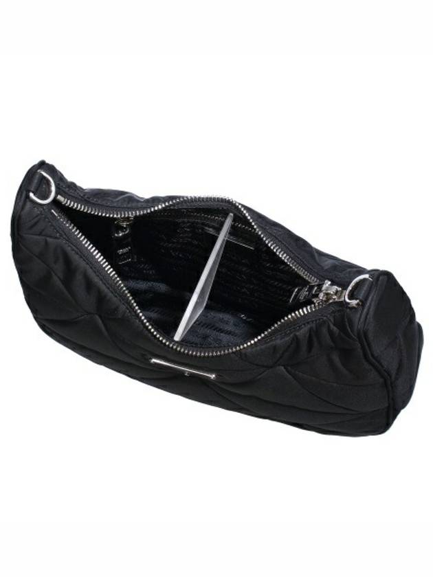 Triangle Logo Re-nylon Paddde Hobo Cross Bag Black - PRADA - BALAAN 4