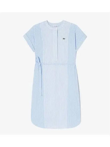 Women s Round Neck Short Sleeve Shirt Dress Light Blue - LACOSTE - BALAAN 1