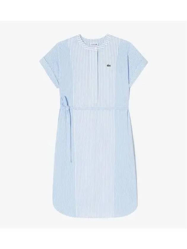 Women s Round Neck Short Sleeve Shirt Dress Light Blue - LACOSTE - BALAAN 1