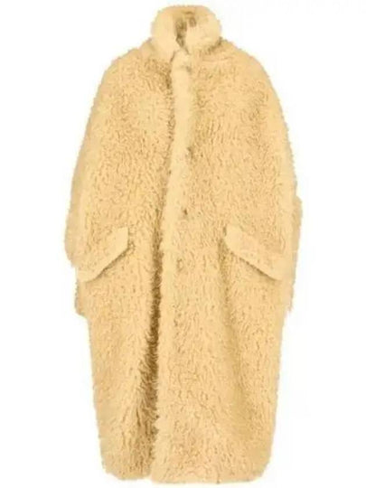 Oversized Midi Faux Fur Design Single Coat Beige - MAISON MARGIELA - BALAAN 2