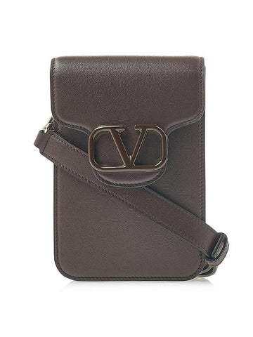 V Logo Phone Calf Leather Cross Bag Fondant - VALENTINO - BALAAN 1