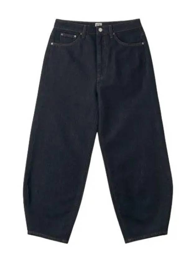Cropped Tapered Denim Pants Raw Blue Jeans - TOTEME - BALAAN 1