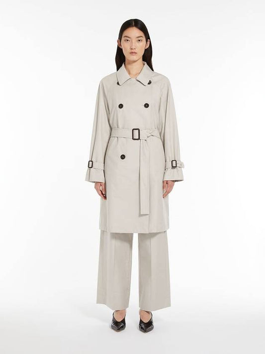 The Cube Tea Trench TITRENCH Double Breasted Cotton Twill Trench Coat Ecru 002 - MAX MARA - BALAAN 2