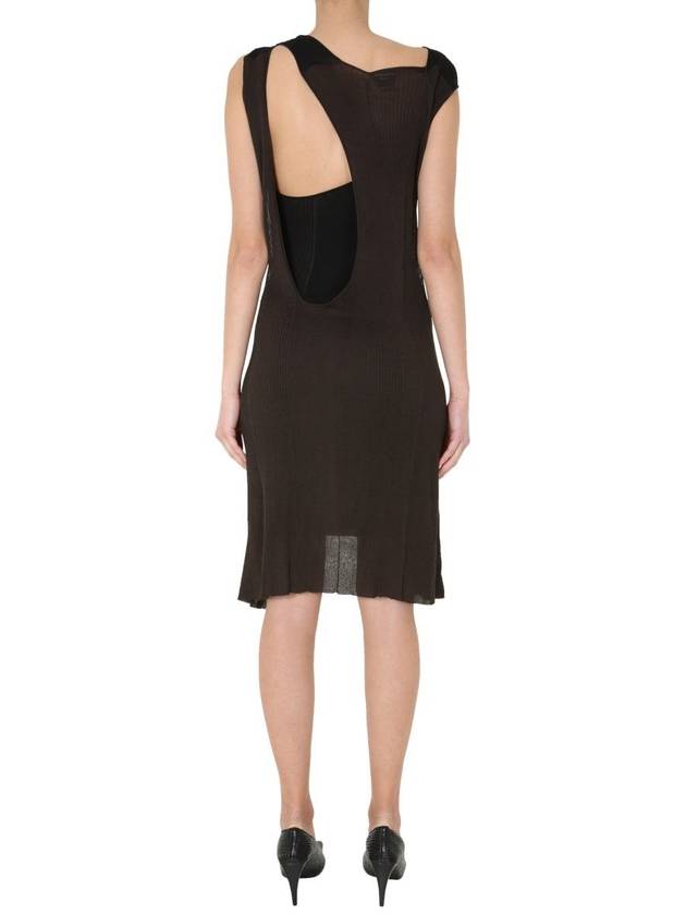 two-tone cotton blend midi dress - BOTTEGA VENETA - BALAAN 5