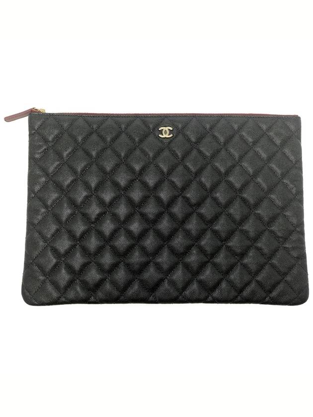 Classic Gold Hardware Caviar Large Calfskin Clutch Bag Black - CHANEL - BALAAN 2