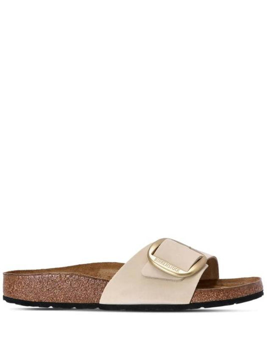 Madrid Big Buckle Slider Slippers Brown Ivory - BIRKENSTOCK - BALAAN 1