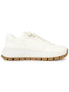 Triangle Logo Low Top Sneakers Ivory - PRADA - BALAAN 5