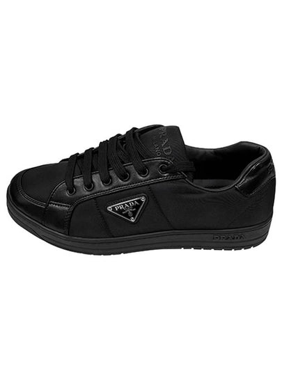 Downtown Nappa Leather Re-Nylon Low Top Sneakers Black - PRADA - BALAAN 2