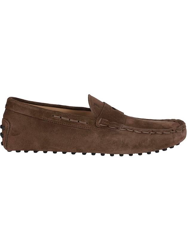 Men's Suede Gommino Driving Shoes Brown - TOD'S - BALAAN.