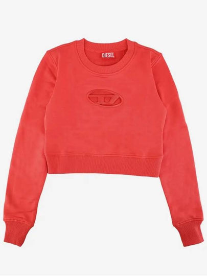 F Slimmy Cutout Logo Crop Sweatshirt Red - DIESEL - BALAAN 2