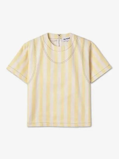 Woven Short Sleeve T Shirt Ecru Yellow CRTWXTOP003DEN004EYS - SUNNEI - BALAAN 1