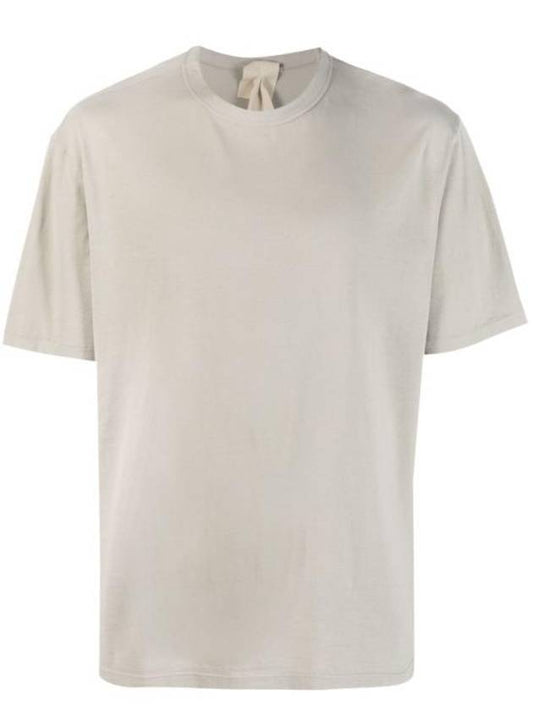 Men's Bag Logo Label Cotton Short Sleeve T-Shirt Beige - TEN C - BALAAN 1