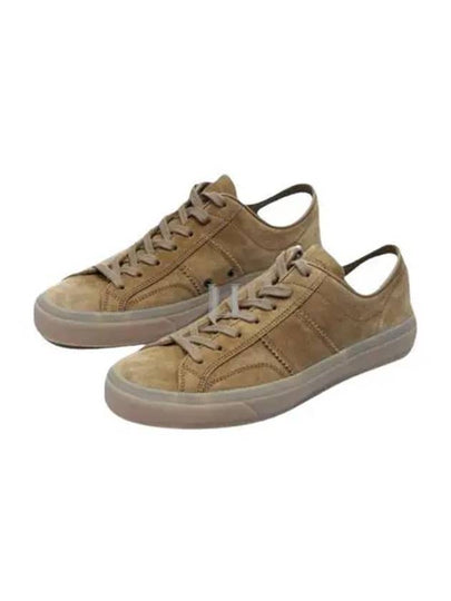 Cambridge Suede Lace-Up Low Top Sneakers Camel - TOM FORD - BALAAN 2