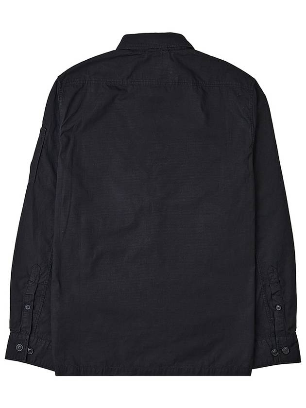 Lens Wappen Ripstop Shirt Zip Up Jacket Black - CP COMPANY - BALAAN 3