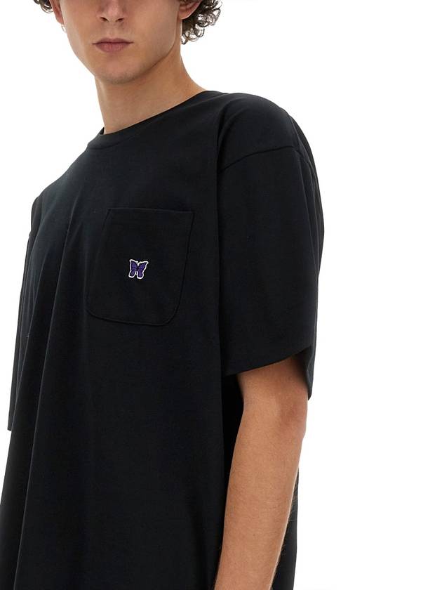 Crew Neck Poly Jersey Short Sleeve T-Shirt Black - NEEDLES - BALAAN 5