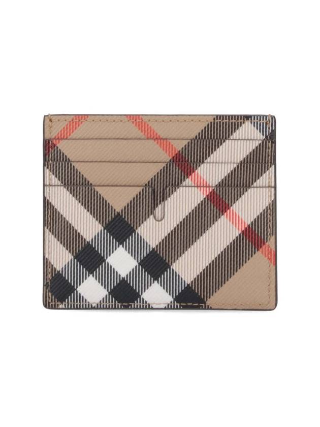 Check Card Wallet Beige - BURBERRY - BALAAN 3