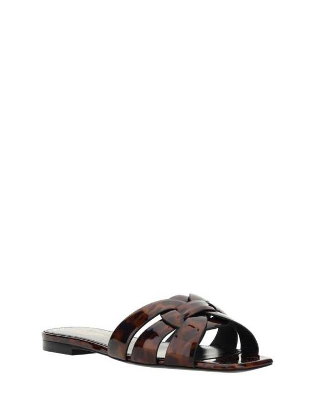 Tribute Tortoiseshell Patent Leather Mules Havana - SAINT LAURENT - BALAAN 3