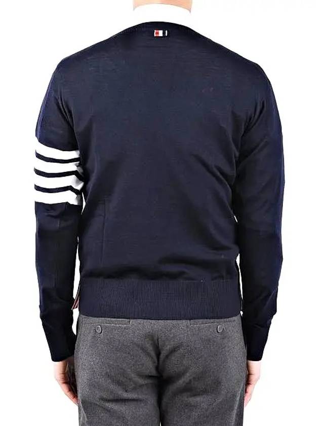 4 Bar Armband Classic Merino Wool Knit Top Navy - THOM BROWNE - BALAAN 5