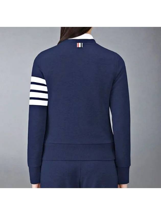 Engineered 4 Bar Stripe Loopback Jersey Knit Crewneck Sweatshirt Navy - THOM BROWNE - BALAAN 4