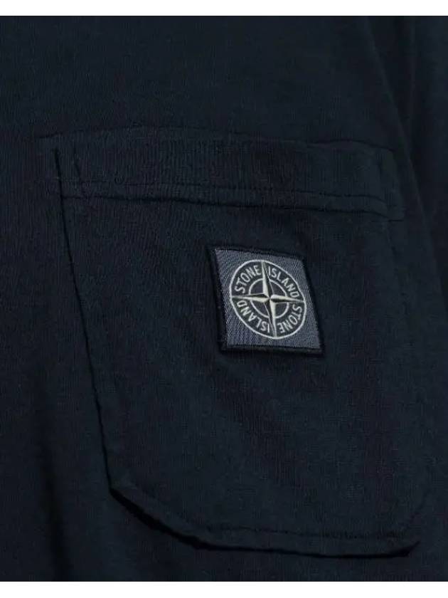 Fissato Treatment Organic Cotton Short Sleeve T-Shirt Navy - STONE ISLAND - BALAAN 3