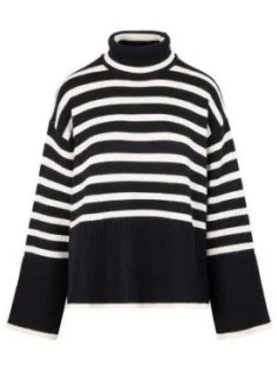 Signature Striped Turtleneck White Black - TOTEME - BALAAN 2