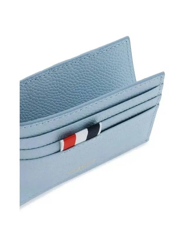 Pebble Calfskin 4-Bar Applique Note Card Wallet Blue - THOM BROWNE - BALAAN 6