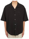 Logo Cotton Short Sleeve Shirt Black - AMI - BALAAN 2