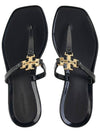 Roxanne Jelly Logo Flip Flops Black - TORY BURCH - BALAAN 7