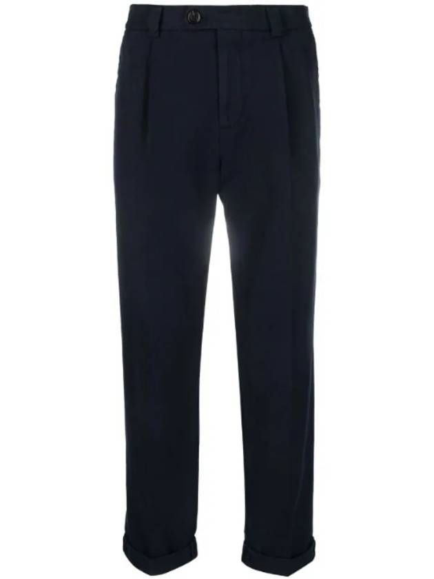 Slim Fit Straight Pants Navy - BRUNELLO CUCINELLI - BALAAN 1