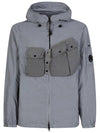 Men's Lens Pocket Hooded Jacket Griffin Gray - CP COMPANY - BALAAN.