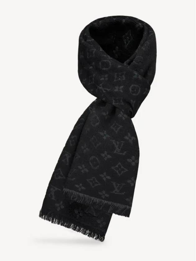 Monogram Classic Wool Muffler Black - LOUIS VUITTON - BALAAN 2