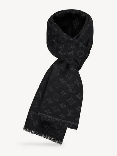 Monogram Classic Wool Scarf Black - LOUIS VUITTON - BALAAN 2