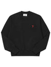 Small Heart Logo Sweatshirt Black - AMI - BALAAN 3