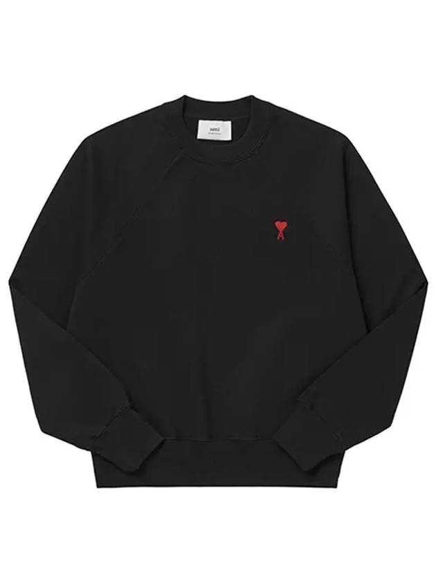 Small Heart Logo Sweatshirt Black - AMI - BALAAN 3