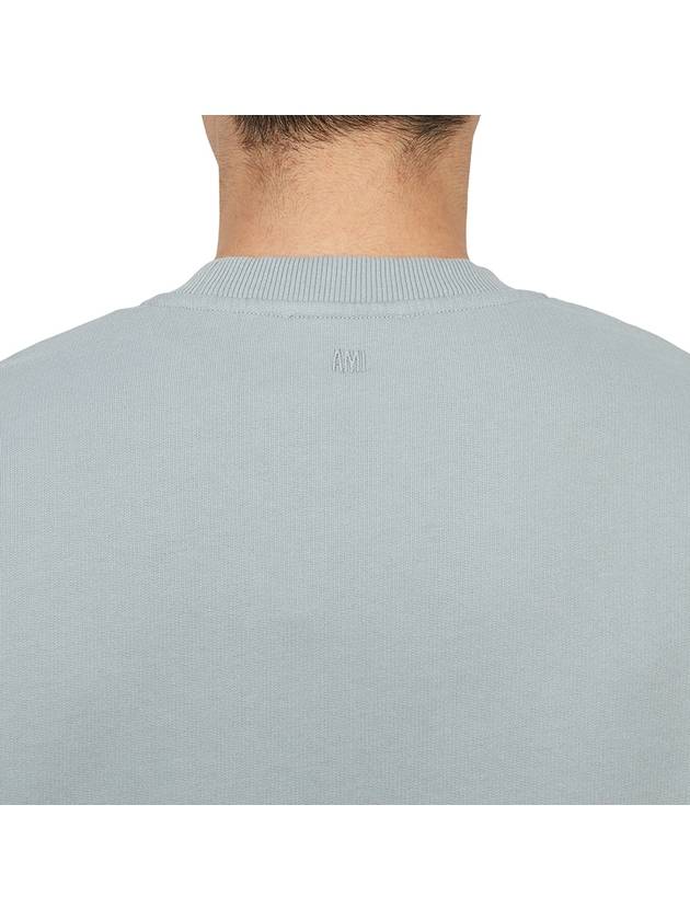 De Coeur Embossed Logo Crewneck Sweatshirt Blue - AMI - BALAAN 7