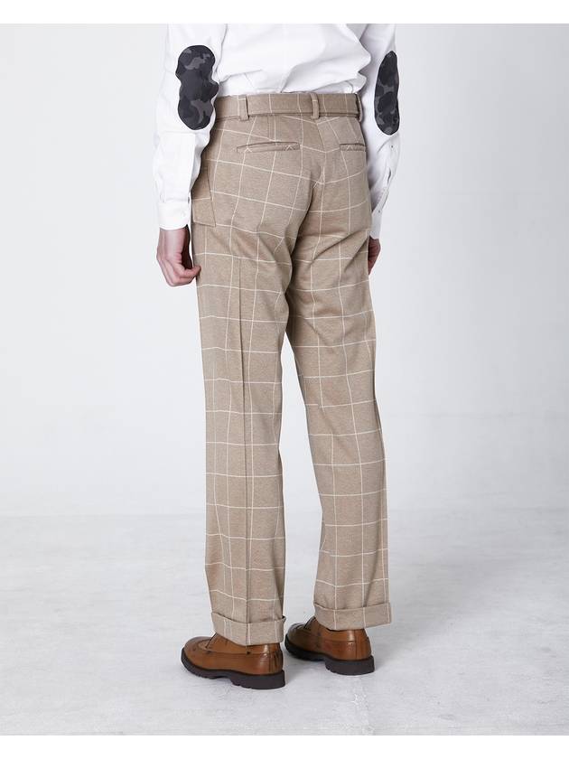 Men's Classic Straight Pants Beige Check - WHYSOCEREALZ - BALAAN 4
