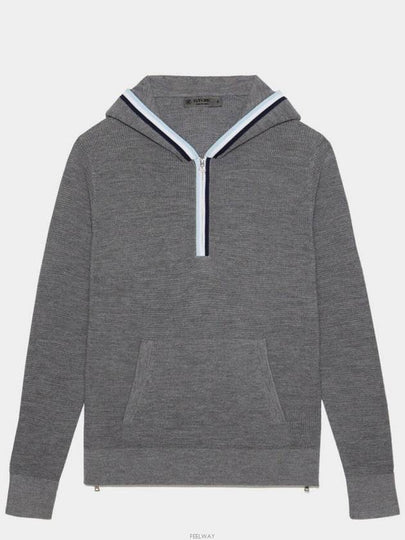 Women'S Waffle Stitch Merino Wool Hoodie Grey - G/FORE - BALAAN 2