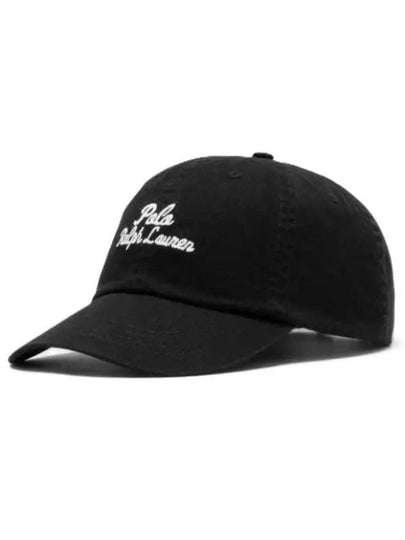 Chain Stitch Logo Ball Cap Black - POLO RALPH LAUREN - BALAAN 2