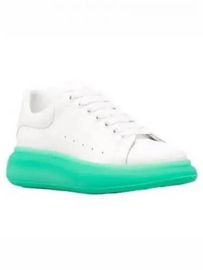 Oversized Leather Low-Top Sneakers Green White - ALEXANDER MCQUEEN - BALAAN 2