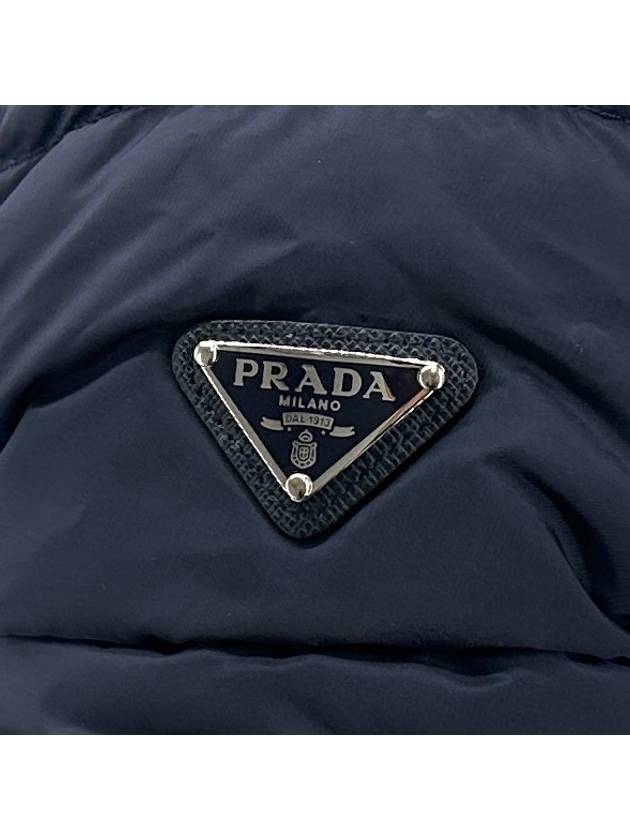 Triangular logo re nylon women s long padded jumper - PRADA - BALAAN 7