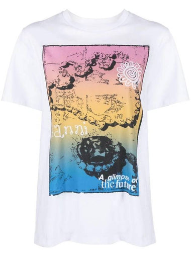 graphic print orc cotton t-shirt T3528 - GANNI - BALAAN 1