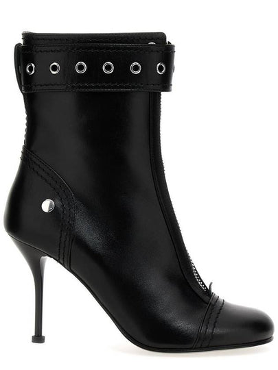 Women's Leather Bootie Ankle Boots Black - ALEXANDER MCQUEEN - BALAAN 2