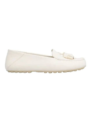 Women's Dot Sole Deerskin Loafers White - LORO PIANA - BALAAN 1