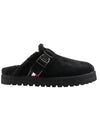 MON Suede Slippers Black - MONCLER - BALAAN 1