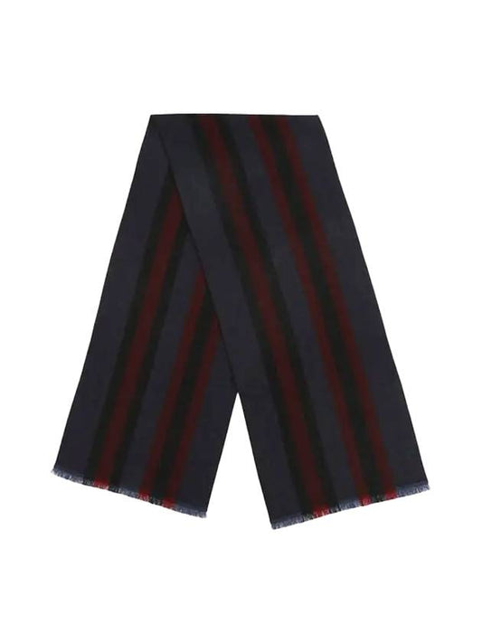 Gucci Stripe Print Wool Muffler Blue - GUCCI - BALAAN 1