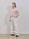 Crop Trim Striped Shirt Pink - RYUL+WAI: - BALAAN 2