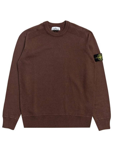 21FW 7515541A2 V0076 Wappen Patch Round Knit Choco Men’s Knit TJ - STONE ISLAND - BALAAN 1