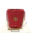 575163 Red matelass chevron gold plated GG Marmont mini bucket chain shoulder bag - GUCCI - BALAAN 2