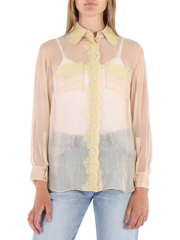 silk lace blouse beige - BURBERRY - BALAAN 2