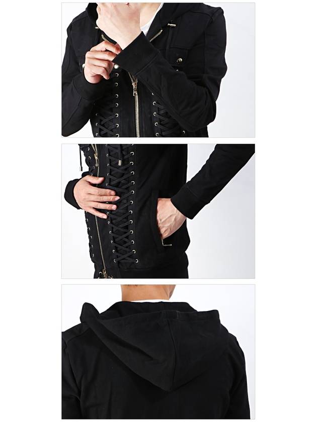 Cotton Hooded Jacket Black - BALMAIN - BALAAN 6